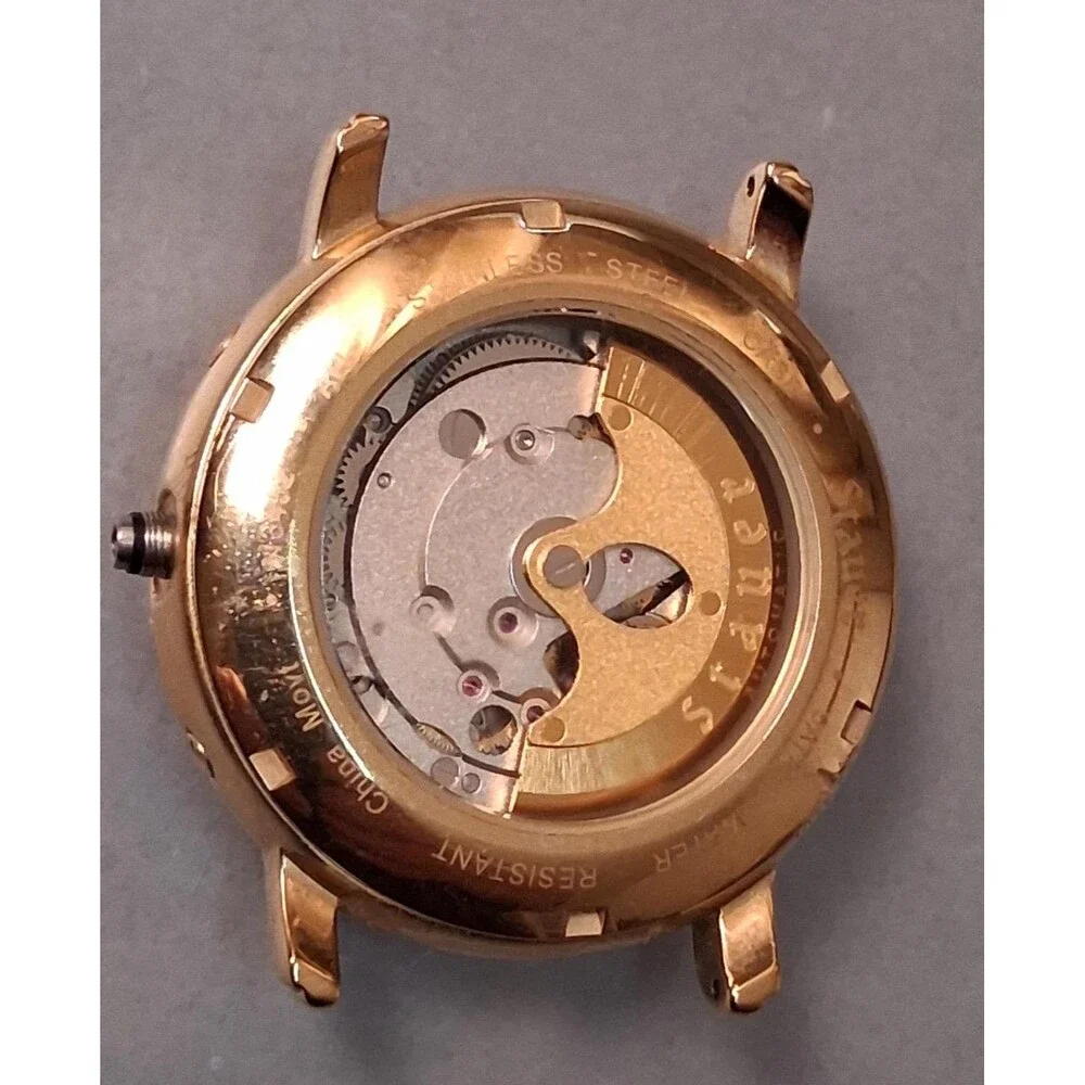 Vintage Stauer Automatic Calendar Watch Mens Visible Back